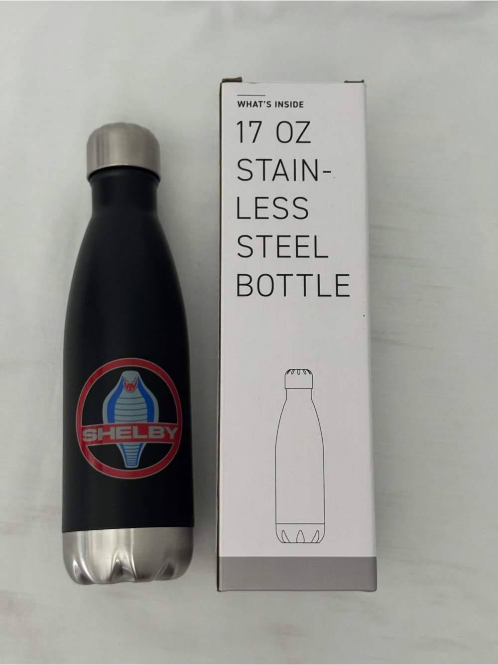 SHELBY COBRA STAINLESS STEEL WATER BOTTLE NEW WITH INSERT